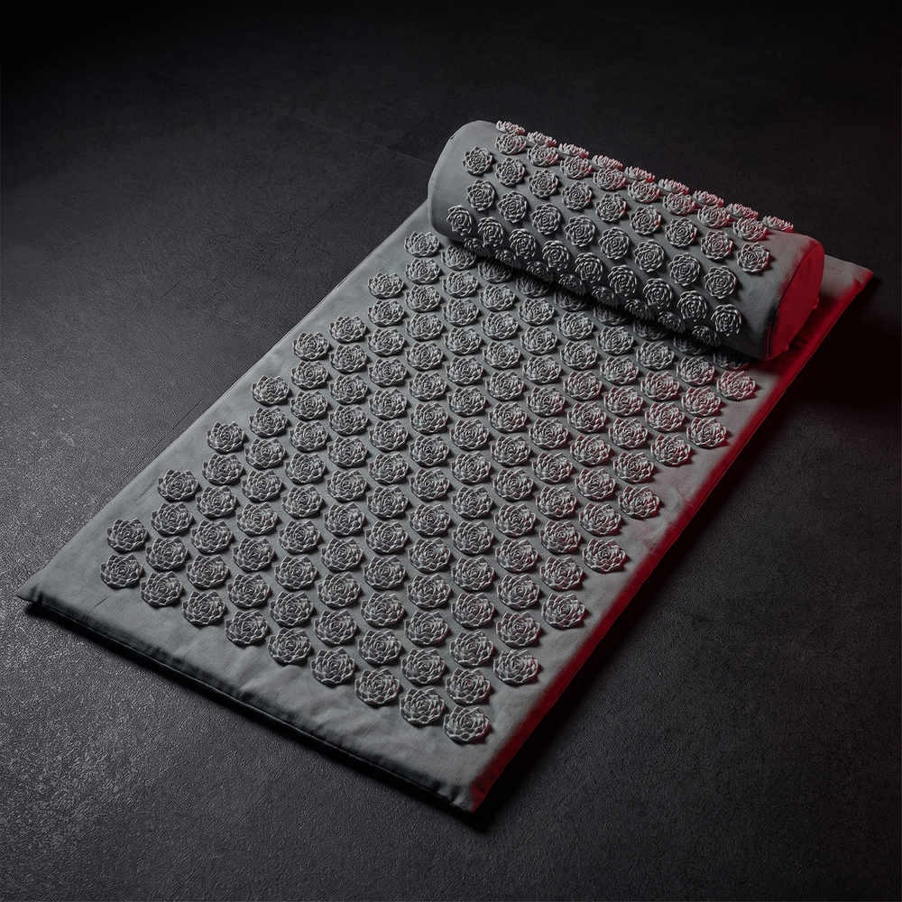 Acupressure Mat and Pillow Set Yoga Spike Mat Body Massage Cushion Foot Massager for Muscle Relaxation Recovery Home Fitness Pilates Use