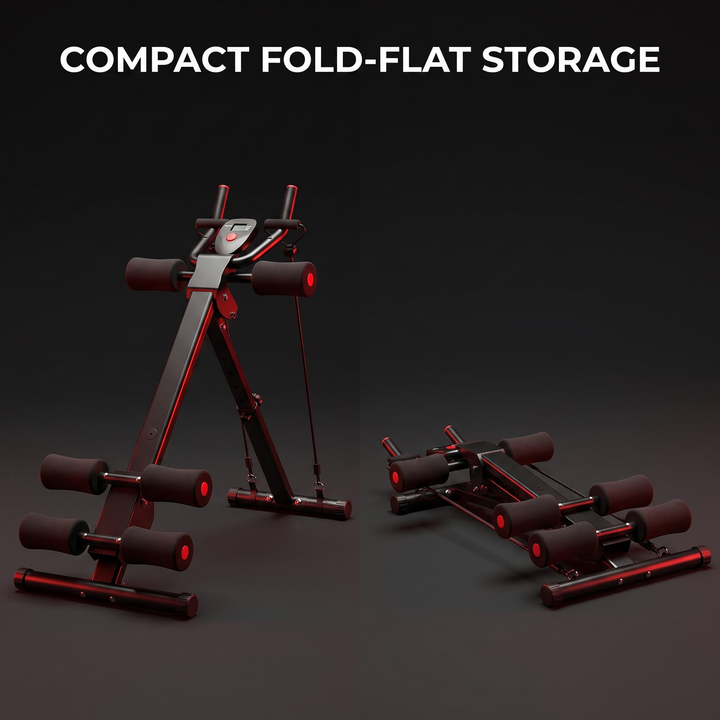 Adjustable Ab Trainer Foldable Abdominal Crunch Machine Core Workout Equipment Home Gym Strength Training 440LBS Capacity