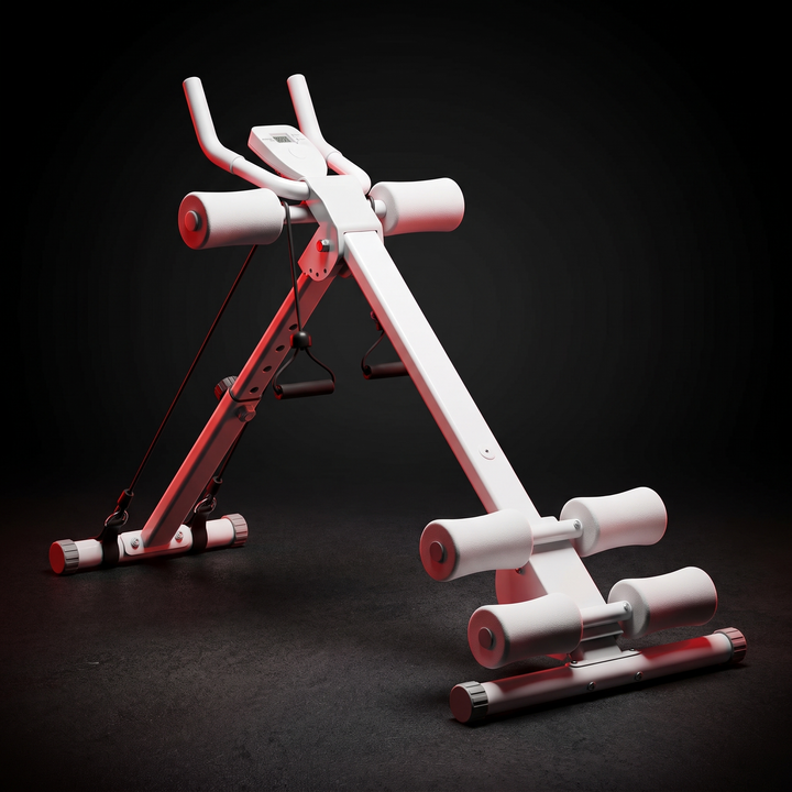 Adjustable Ab Trainer Foldable Abdominal Crunch Machine Core Workout Equipment Home Gym Strength Training 440LBS Capacity