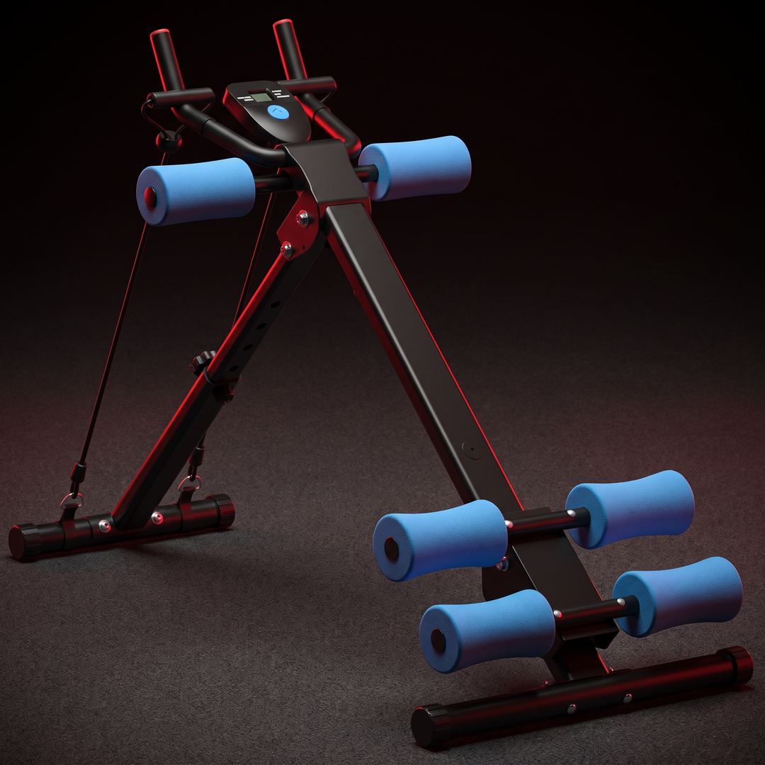 Adjustable Ab Trainer Foldable Abdominal Crunch Machine Core Workout Equipment Home Gym Strength Training 440LBS Capacity