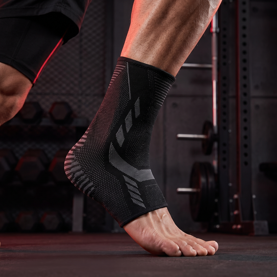 Adjustable Ankle Support Strap Compression Sleeve Knit Stretch Brace Joint Protector Sports Gym Injury Recovery Elastic Belt