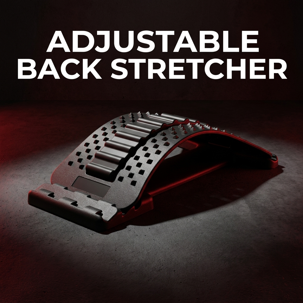 Adjustable Back Stretcher Lumbar Support Board Spine Deck Back Cracker Device for Lower Back Pain Relief Posture Correction Home Use