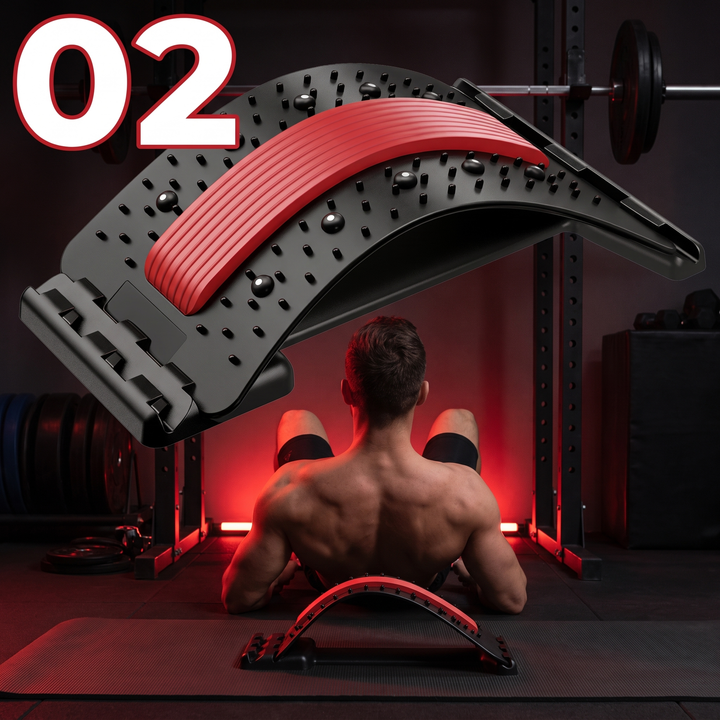 Adjustable Back Stretcher Lumbar Support Massage Pad Spine Decompression Device for Back Pain Relief Muscle Relaxation Home Use