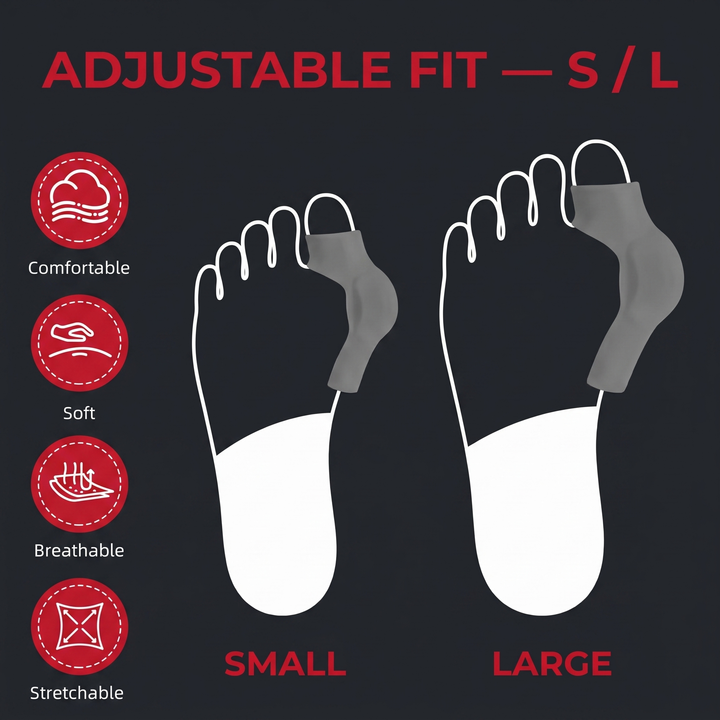 Adjustable Elastic Bunion Corrector Toe Separator Big Toe Straightener Hallux Valgus Support Soft Padded Splint Brace Pair for Daily Wear Foot Alignment