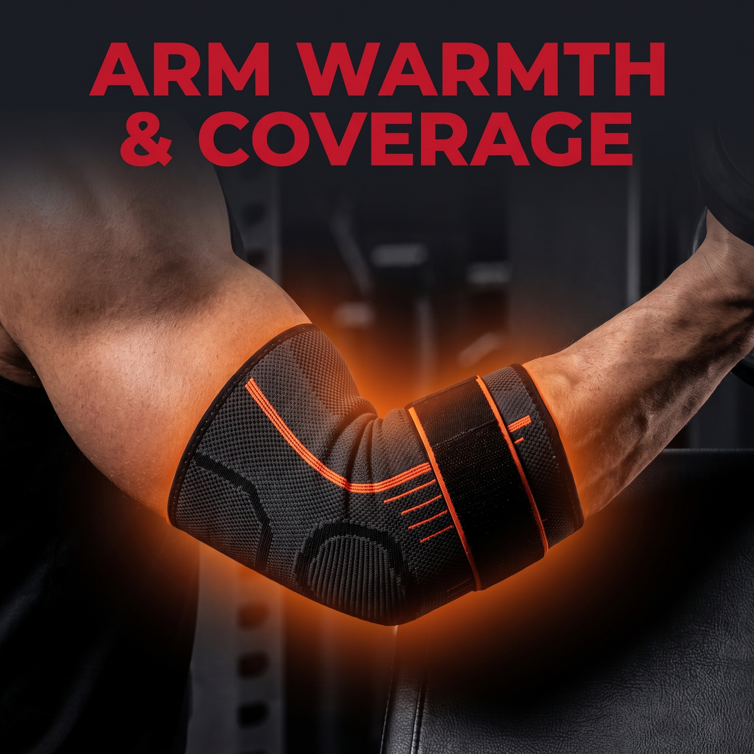 Adjustable Elbow Compression Sleeve Support Brace Arm Warmer Arthritis Bandage Pad Guard Unisex Stretch Fit for Gym Fitness Recovery Training