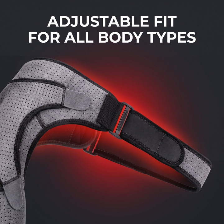 Adjustable Electric Heating Shoulder Massage Belt Shoulder Support Brace with LED Hot Compress Therapy Wrap for Shoulder Back Neck Pain Relief Recovery