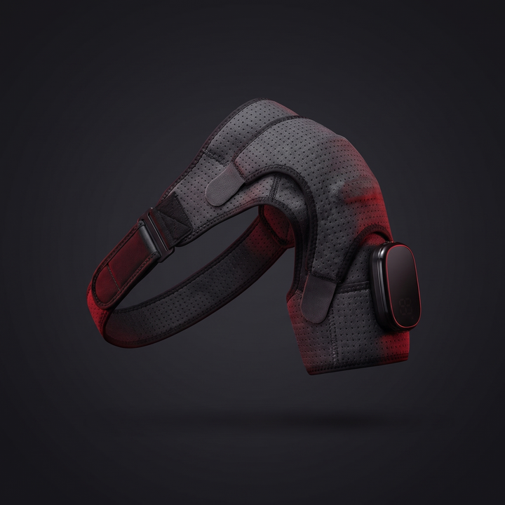 Adjustable Electric Heating Shoulder Massage Belt Shoulder Support Brace with LED Hot Compress Therapy Wrap for Shoulder Back Neck Pain Relief Recovery