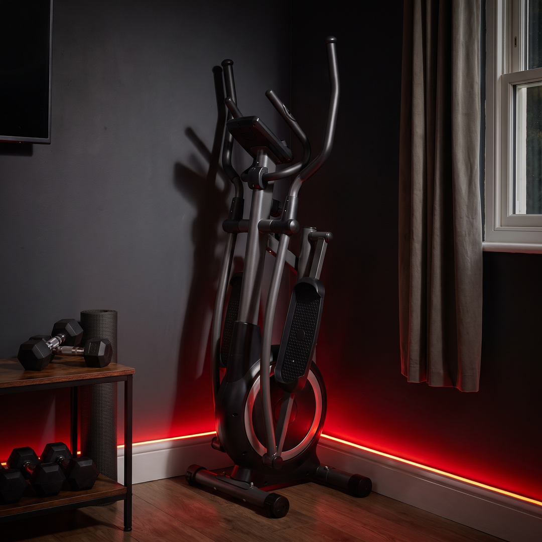 Adjustable Elliptical Training Machine Home Gym Magnetic Drive Quiet Elliptical Cross Trainer Compact Cardio Workout Machine for Home Fitness Strength Recovery
