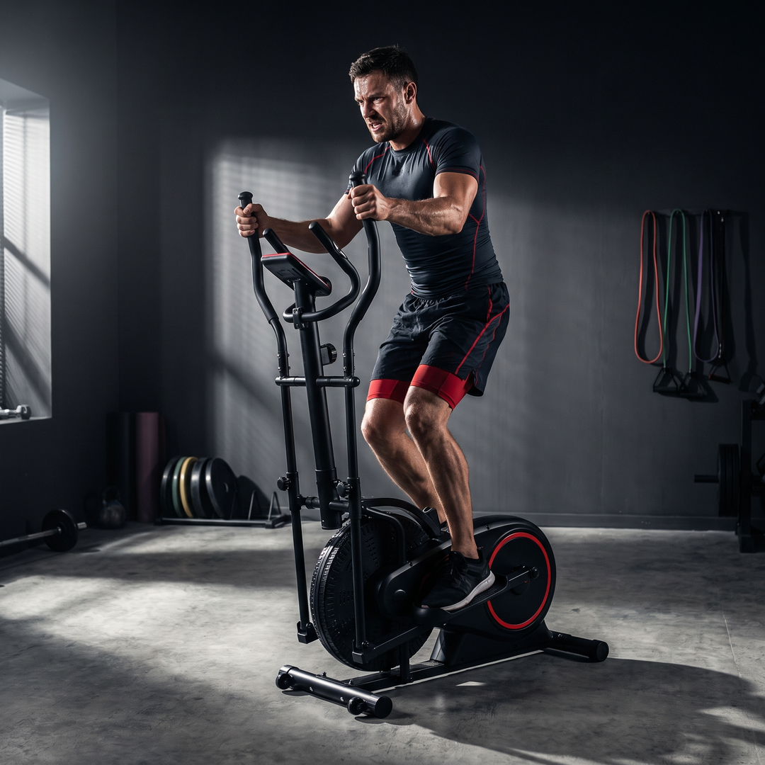 Adjustable Elliptical Training Machine Home Gym Magnetic Drive Quiet Elliptical Cross Trainer Compact Cardio Workout Machine for Home Fitness Strength Recovery