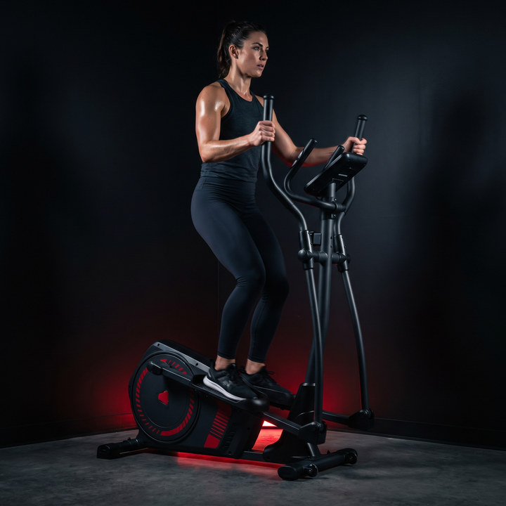 Adjustable Elliptical Training Machine Home Gym Magnetic Drive Quiet Elliptical Cross Trainer Compact Cardio Workout Machine for Home Fitness Strength Recovery