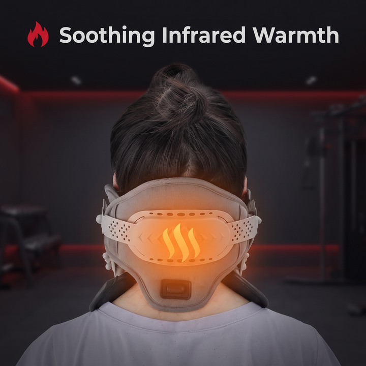 Adjustable Infrared Heating Neck Traction Collar Cervical Support Brace Neck Stretcher for Pain Relief Posture Correction Physiotherapy Recovery Home Use