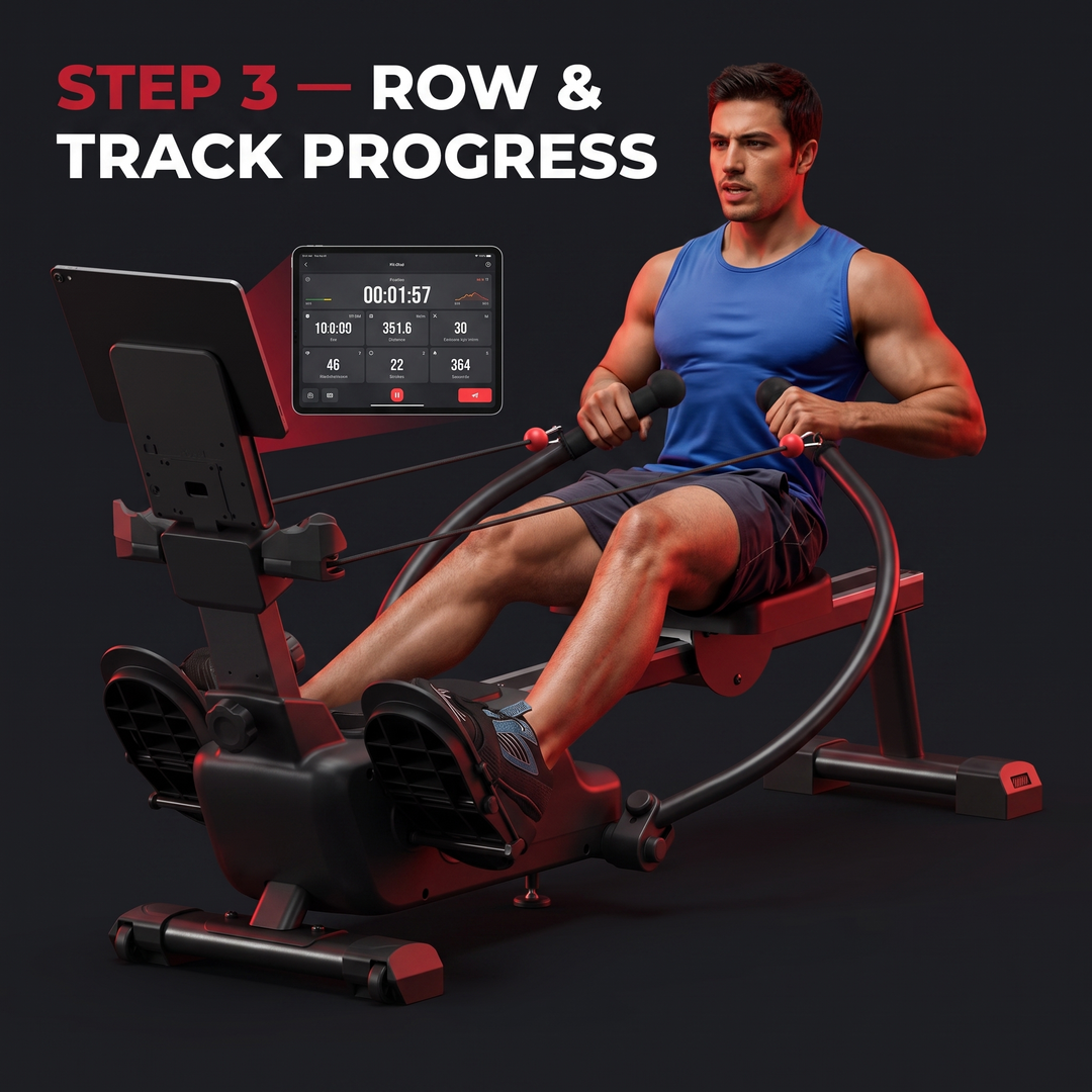 Adjustable Magnetic Rowing Machine 16 Level Resistance Quiet Rower with App Training Home Gym Full Body Cardio Fitness Rowing Machine for Strength Endurance Recovery