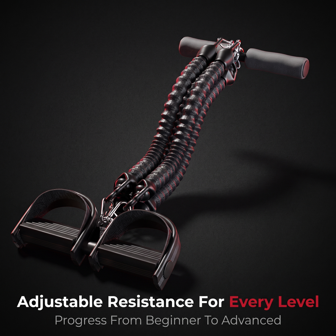 Adjustable Multifunctional Pedal Resistance Trainer Sit Up Bar Core Ab Workout Pull Exerciser Home Gym Strength Training Fitness Equipment