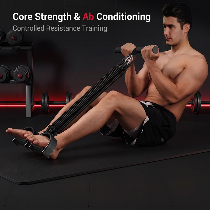 Adjustable Multifunctional Pedal Resistance Trainer Sit Up Bar Core Ab Workout Pull Exerciser Home Gym Strength Training Fitness Equipment