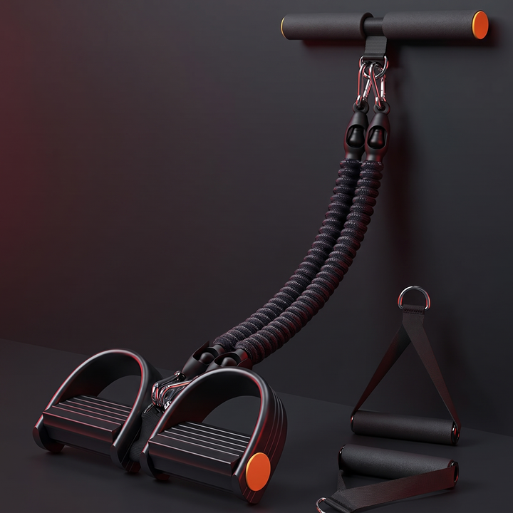 Adjustable Multifunctional Pedal Resistance Trainer Sit Up Bar Core Ab Workout Pull Exerciser Home Gym Strength Training Fitness Equipment
