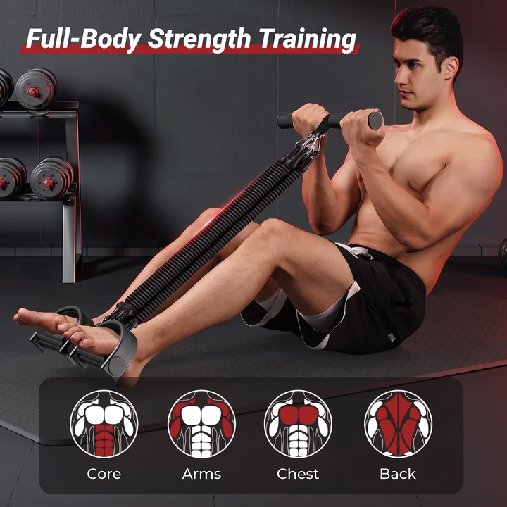 Adjustable Multifunctional Pedal Resistance Trainer Sit Up Bar Core Ab Workout Pull Exerciser Home Gym Strength Training Fitness Equipment