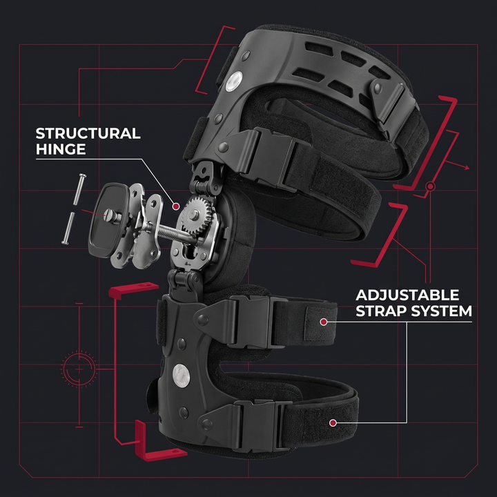 Adjustable OA Unloader Knee Brace Joint Support Patella Stabiliser for ACL Meniscus Injury Pain Relief Rehabilitation Knee Support for Men Women Home Gym