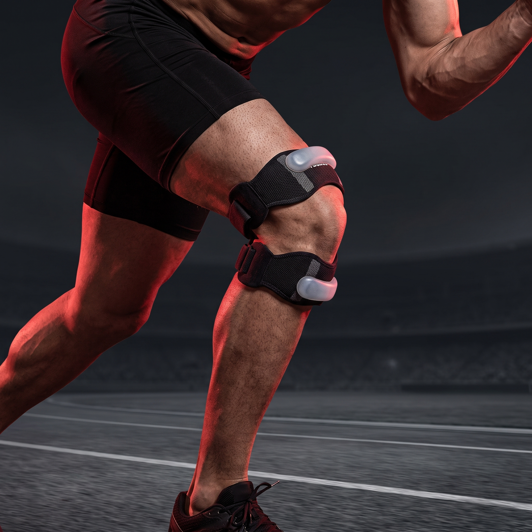 Adjustable Patella Knee Strap with Ergonomic Silicone Pad Patellar Tendon Support Compression Brace Breathable Sports Knee Band for Running Cycling Fitness
