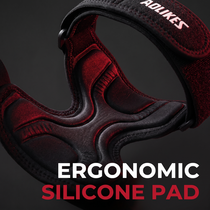 Adjustable Patella Knee Strap with Ergonomic Silicone Pad Patellar Tendon Support Compression Brace Breathable Sports Knee Band for Running Cycling Fitness