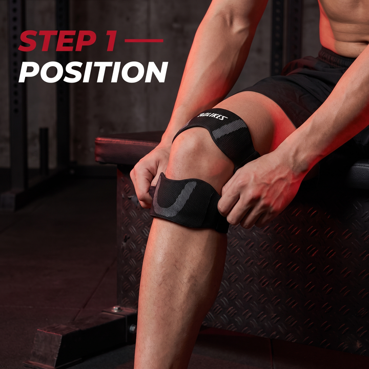 Adjustable Patella Knee Strap with Ergonomic Silicone Pad Patellar Tendon Support Compression Brace Breathable Sports Knee Band for Running Cycling Fitness