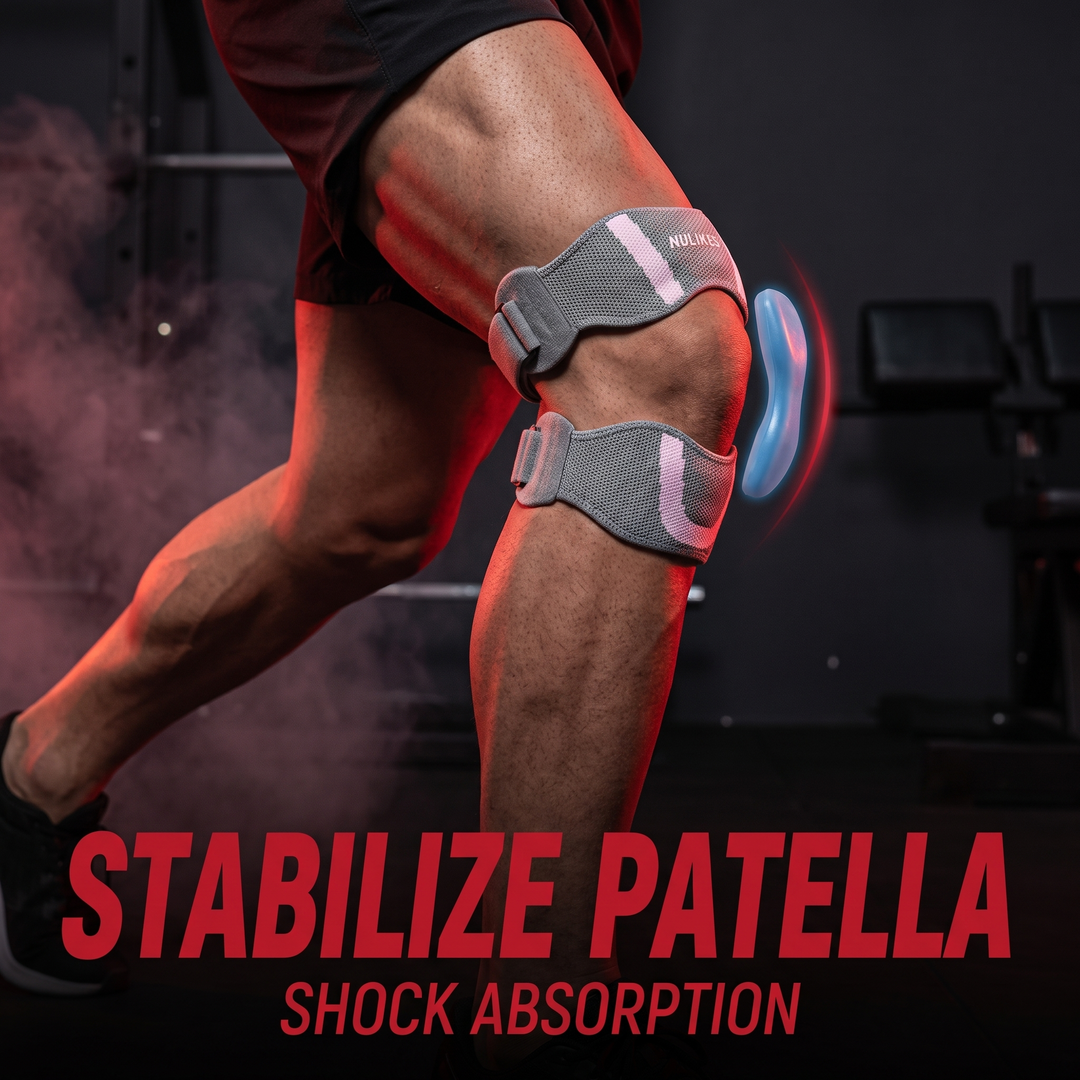 Adjustable Patella Knee Strap with Ergonomic Silicone Pad Patellar Tendon Support Compression Brace Breathable Sports Knee Band for Running Cycling Fitness