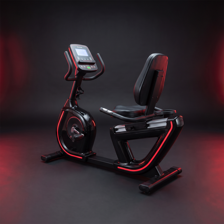 Adjustable Recumbent Exercise Bike Bluetooth Smart Stationary Bike LCD Display Heart Rate Monitor Handlebars Home Gym Cardio Fitness Bike for Low Impact Training Recovery