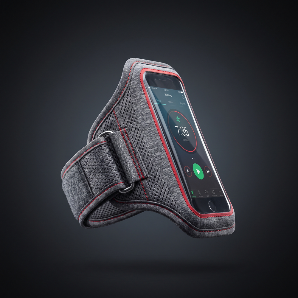 Adjustable Running Phone Armband Touchscreen Compatible Breathable Workout Arm Band with Key Pocket for iPhone Android Gym Fitness