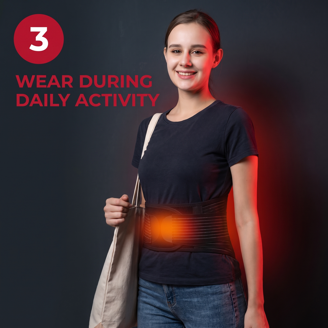 Adjustable Thermal Magnetic Lumbar Support Belt Lower Back Brace Self-Heating Waist Strap with Magnets for Men and Women Back Support