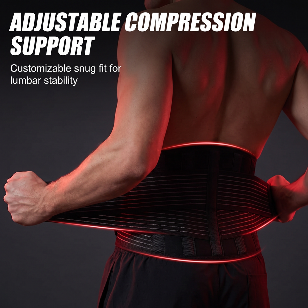 Adjustable Thermal Magnetic Lumbar Support Belt Lower Back Brace Self-Heating Waist Strap with Magnets for Men and Women Back Support