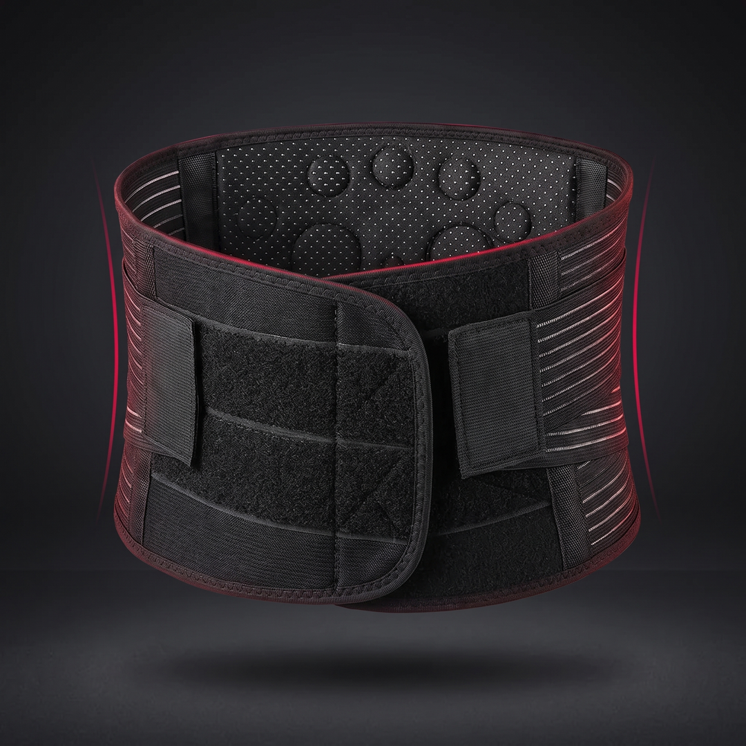 Adjustable Thermal Magnetic Lumbar Support Belt Lower Back Brace Self-Heating Waist Strap with Magnets for Men and Women Back Support