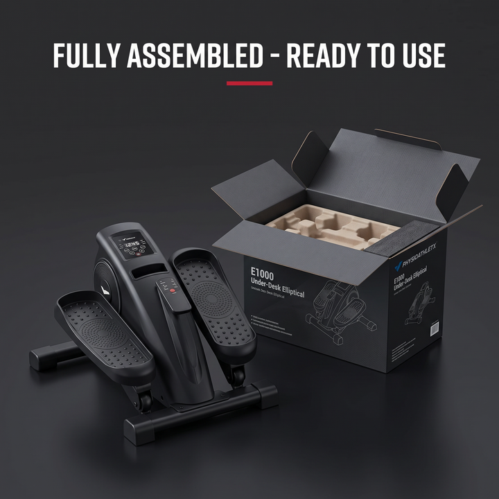Adjustable Under Desk Elliptical Machine Pedal Exerciser Leg Foot Trainer Low Impact Home Office Fitness Equipment for Seniors Adults Fully Assembled Compact Seated Workout