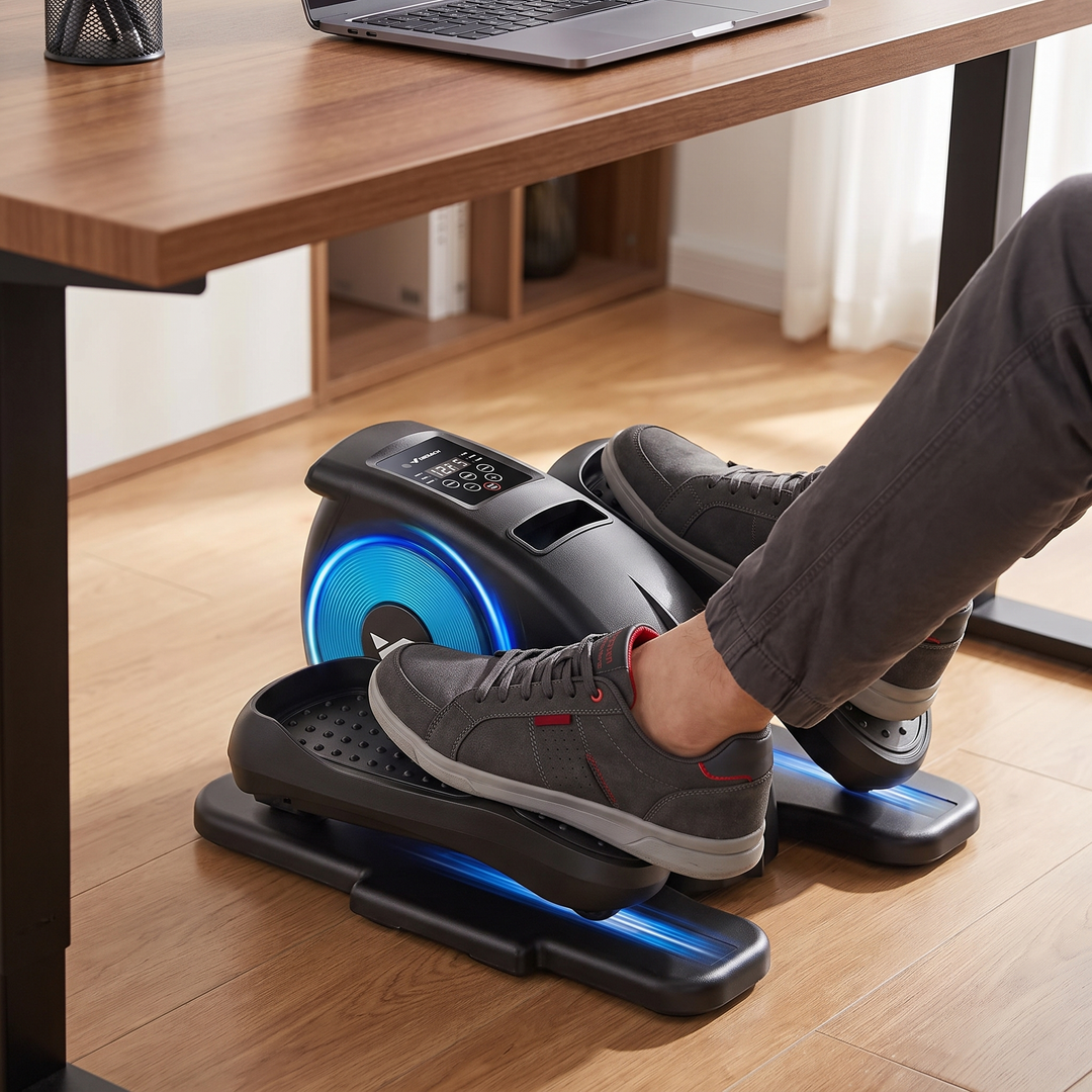 Adjustable Under Desk Elliptical Machine Pedal Exerciser Leg Foot Trainer Low Impact Home Office Fitness Equipment for Seniors Adults Fully Assembled Compact Seated Workout