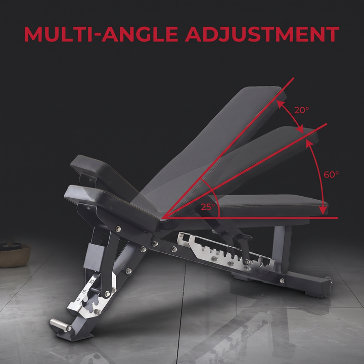 Adjustable Weight Bench Multi-Angle Incline Decline Flat Bench Press Home Gym Strength Training Workout Bench Commercial Grade Fitness Bench for Full Body Exercise