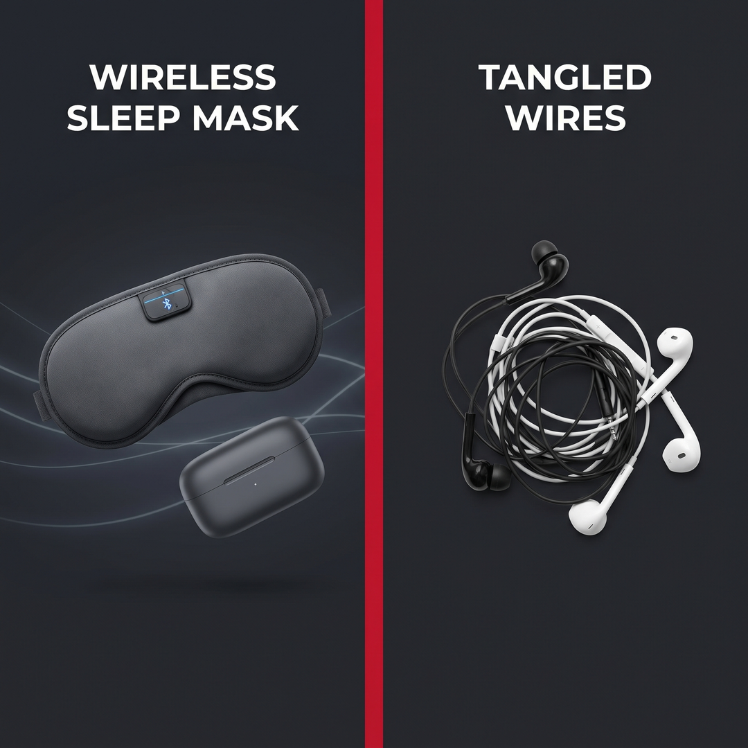 Bluetooth Sleep Mask with Built-In HD Speakers Wireless 3D Eye Mask Headphones for Sleep Music Relaxation Travel Light Blocking Comfortable Sleep Aid