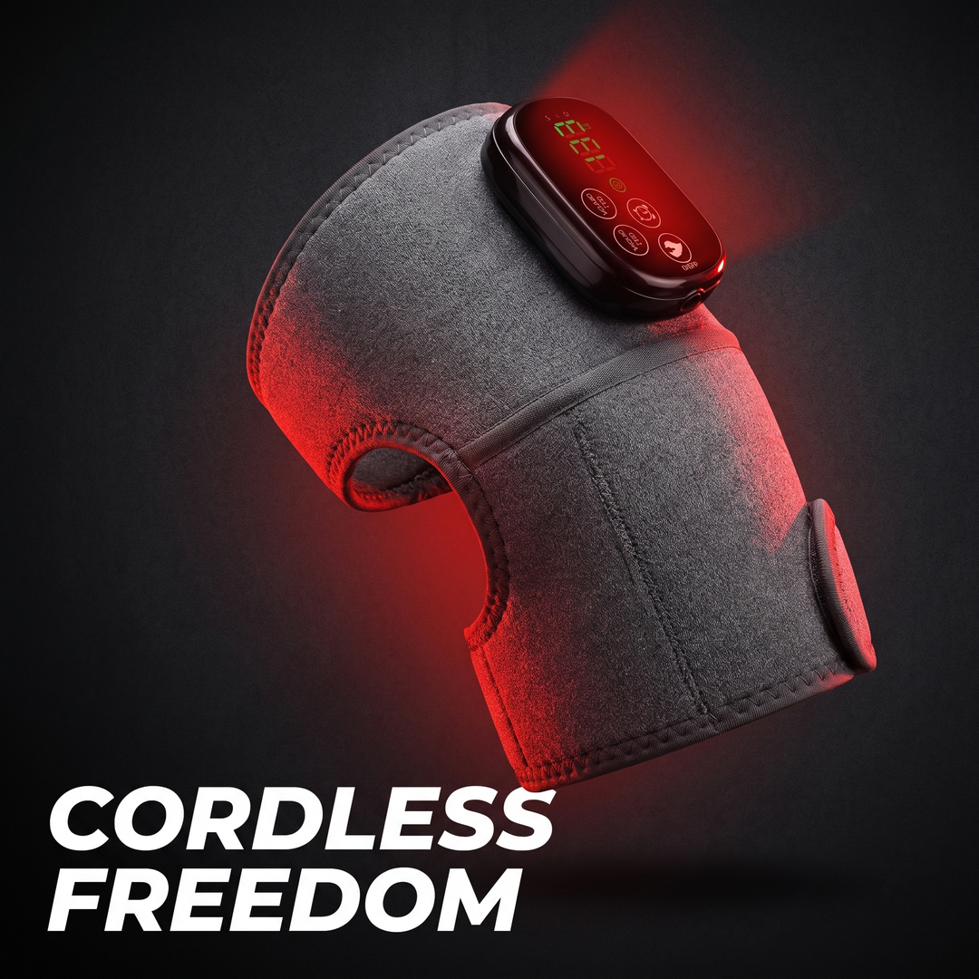 Cordless Heated Knee Wrap with Red Light Therapy 4 Temperature Settings Timer USB-C Rechargeable 5000mAh Knee Brace for Shoulder Elbow Home Use Recovery