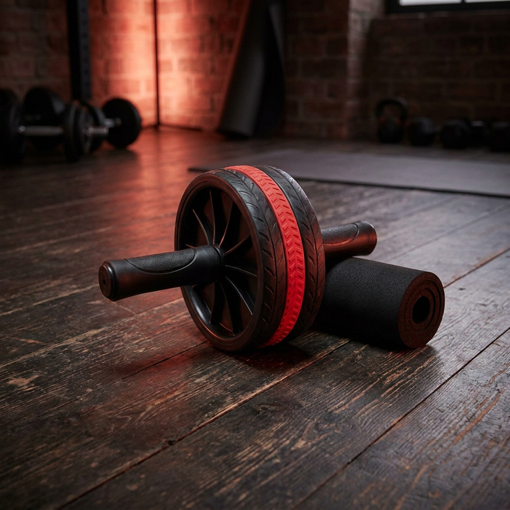 Dual-Wheel Ab Roller with Knee Pad