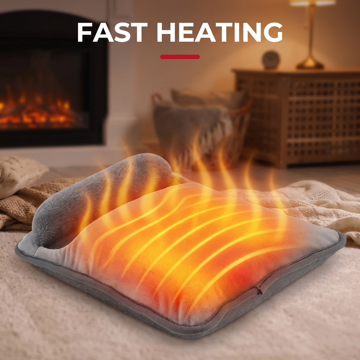 Electric Foot Heating Pad Adjustable Heat Settings Foot Warmer Mat 4 Heat Levels 4 Timers Fast Heating for Bed Office Home Winter Use