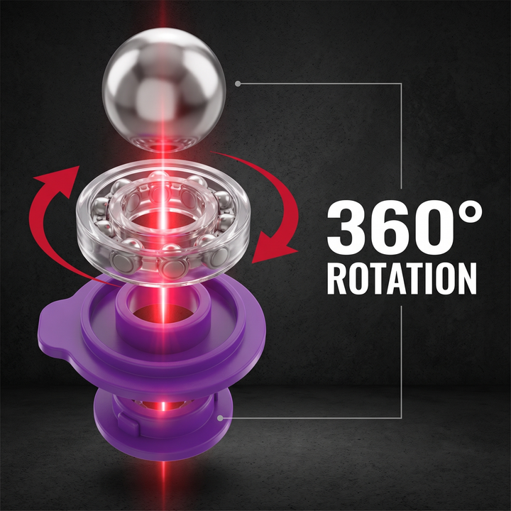 Ergonomic 360° Rotating Body Massager 9 Steel Ball Roller Full Body Muscle Relief Tool Silicone Grip Abdomen Leg Back Massage Recovery
