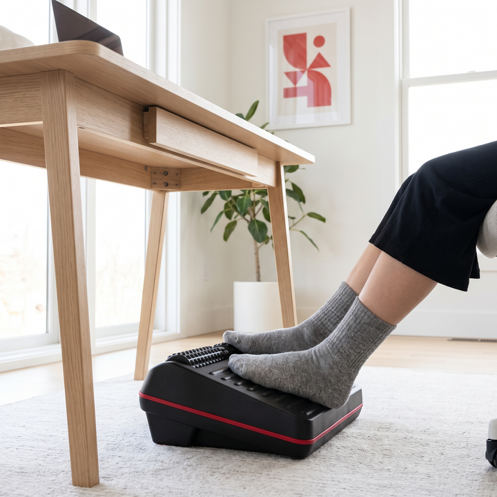 Ergonomic Adjustable Under Desk Foot Rest 2-in-1 Footrest for Home Office Chair Support Lumbar Back Knee Comfort Posture Aid