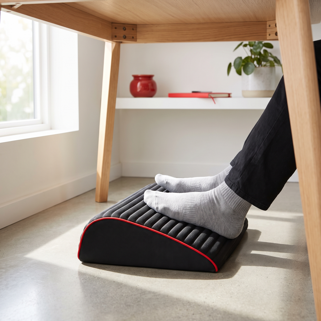Ergonomic Adjustable Under Desk Foot Rest 2-in-1 Footrest for Home Office Chair Support Lumbar Back Knee Comfort Posture Aid
