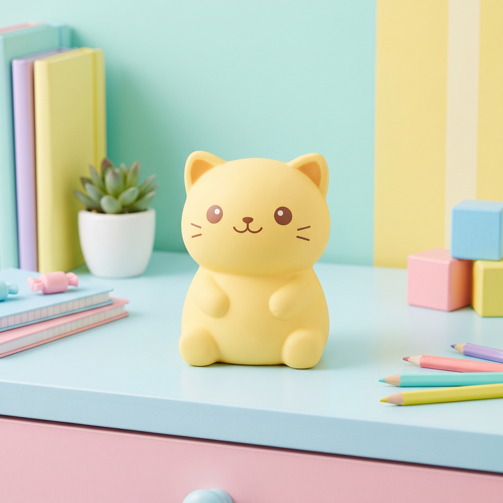 Ergonomic Cat Squishy Stress Relief Toy PU Foam Slow Rising Squeeze Ball Sensory Fidget Toy Anxiety Relief Desktop Ornament for Adults and Kids