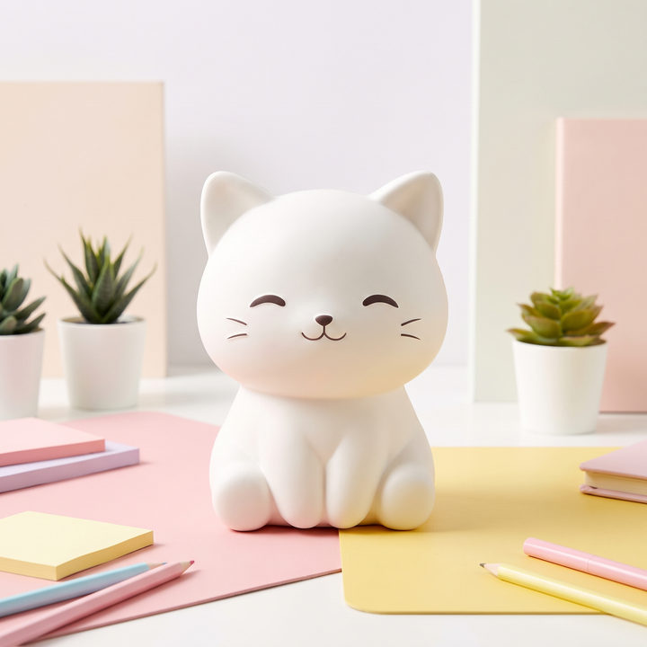 Ergonomic Cat Squishy Stress Relief Toy PU Foam Slow Rising Squeeze Ball Sensory Fidget Toy Anxiety Relief Desktop Ornament for Adults and Kids