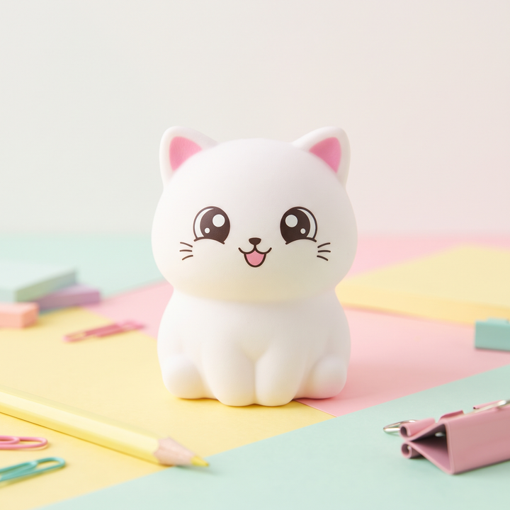 Ergonomic Cat Squishy Stress Relief Toy PU Foam Slow Rising Squeeze Ball Sensory Fidget Toy Anxiety Relief Desktop Ornament for Adults and Kids