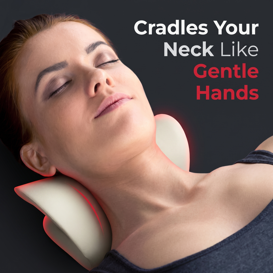 Ergonomic Cervical Neck Stretcher Spine Alignment Pillow Shoulder Relaxer Neck Massager Cervical Traction Device for Neck Pain Relief Posture Support Home Use