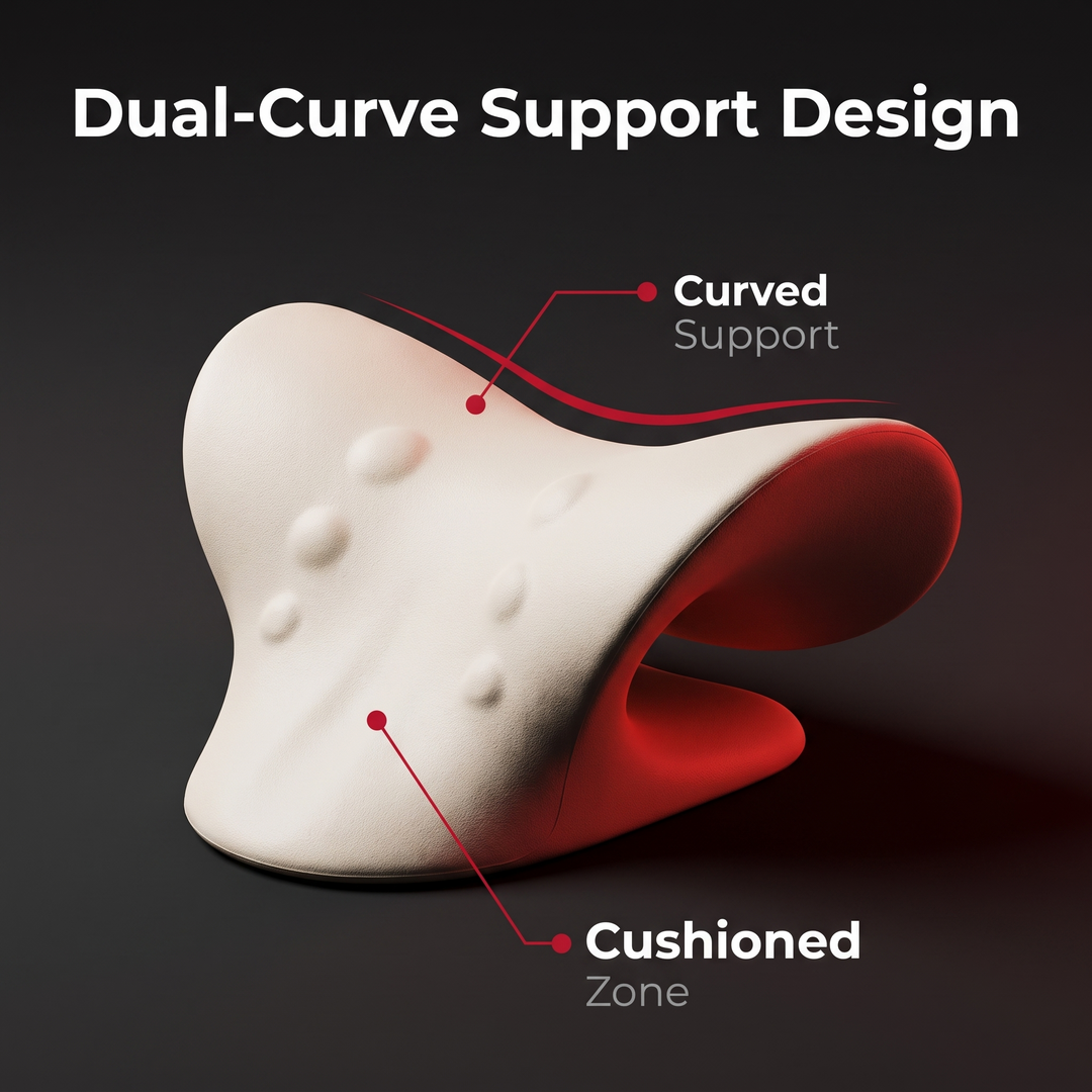 Ergonomic Cervical Neck Stretcher Spine Alignment Pillow Shoulder Relaxer Neck Massager Cervical Traction Device for Neck Pain Relief Posture Support Home Use