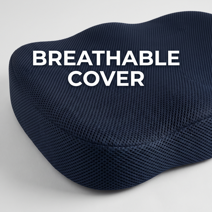 Ergonomic Lumbar Support Seat Cushion with Backrest Memory Foam Chair Cushion for Office Home Study Posture Support Coccyx Relief Cushion for Long Sitting