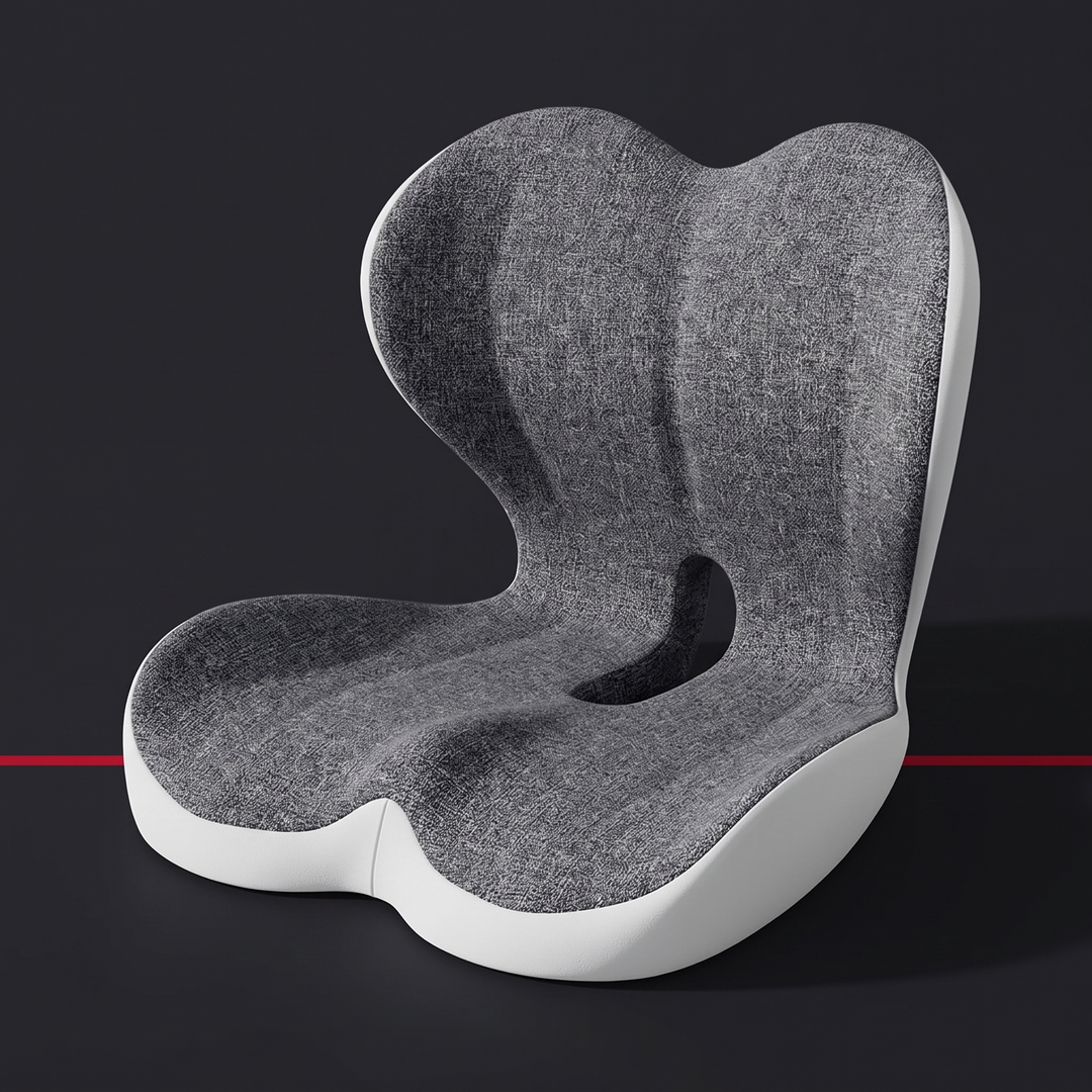 Ergonomic Lumbar Support Seat Cushion with Memory Foam Backrest Pad for Office Chair Car Seat Wheelchair Coccyx Tailbone Relief Back Support Cushion