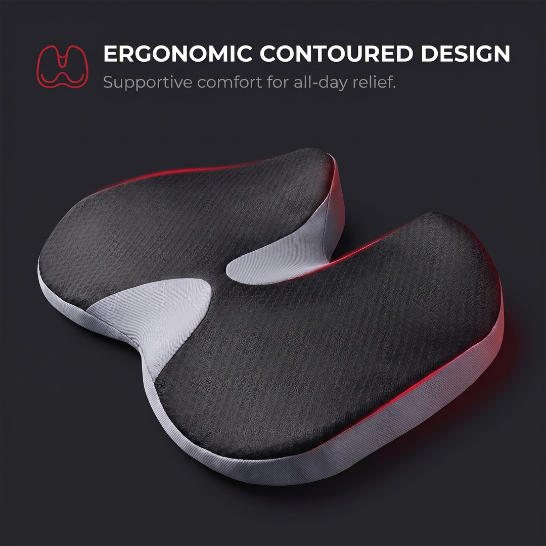 Ergonomic Memory Foam Seat Cushion for Car Office Chair Home Chair Hip Pain Relief Posture Support Comfortable Cushion for Long Sitting