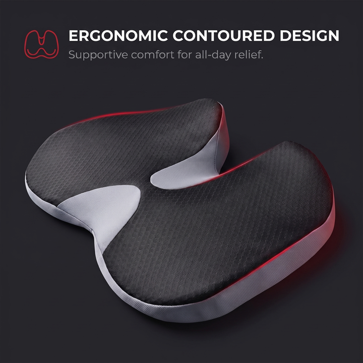 Ergonomic Memory Foam Seat Cushion for Car Office Chair Home Chair Hip Pain Relief Posture Support Comfortable Cushion for Long Sitting