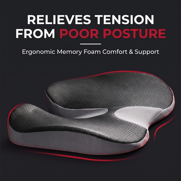 Ergonomic Memory Foam Seat Cushion for Car Office Chair Home Chair Hip Pain Relief Posture Support Comfortable Cushion for Long Sitting